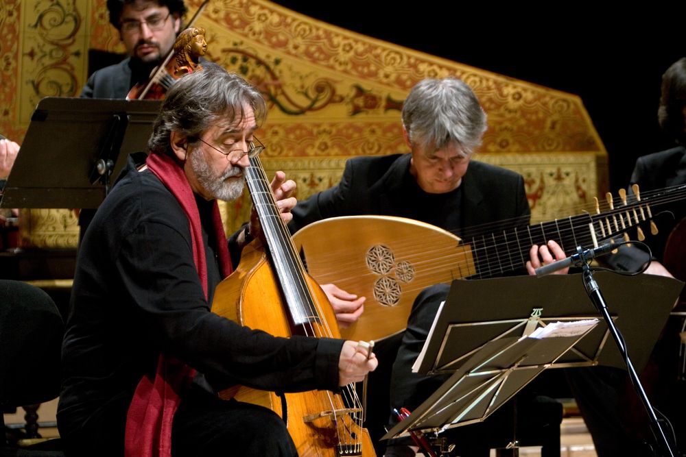 Jordi Savall with viola da gamba